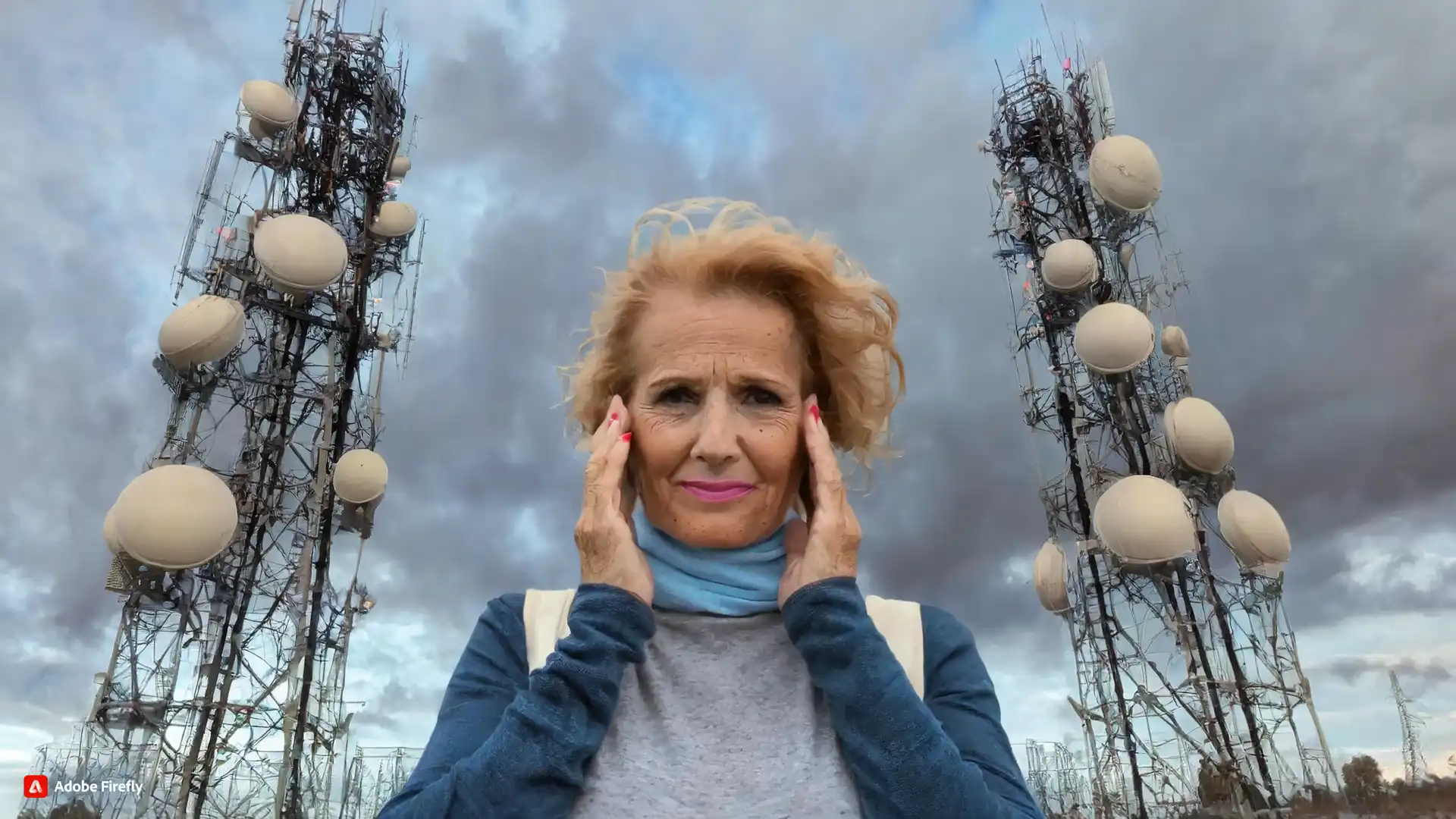 femme-se-tenant-la-tete-devant-pylones-telecommunication-et-ciel-gris_LD Femme Se Tenant La Tete Devant Pylones Telecommunication Et Ciel Gris Ld